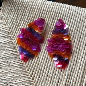 Zara statement sequin earrings